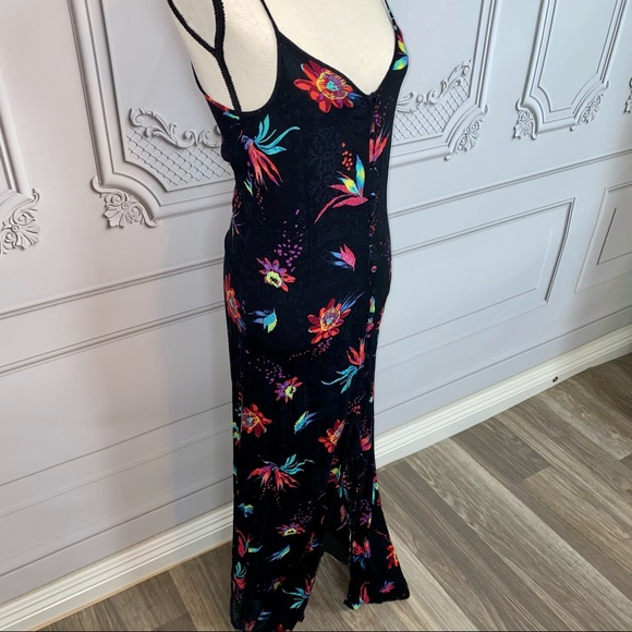 Rusty Long Black Fitted Front Button Up Dress | Size M - Picture 5 of 11